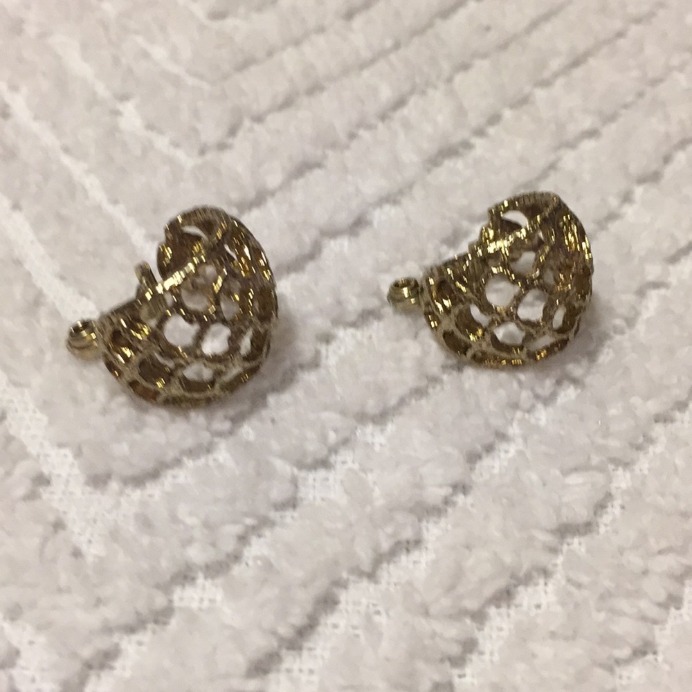 Gold tone fashion jewelry clips on